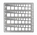 Tamiya 74156 Modeling Quadrat Schablone 1-10mm (4) PE 