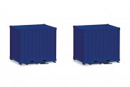 Herpa 053594-003 10ft Container mit Platte ultramarinbla 