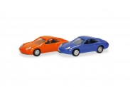 Herpa 066945 SpurN: 2erSet  Porsche 911 blau/orange 