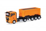 Herpa 321310 MAN TGX GN Abraummulden-SZ orange 