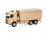 Herpa 747202 MB Arocs 6x6 Pritsche/Plane sandbeige