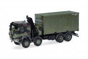 Herpa 747288-002 Iveco Trakker 8x8 LKW mit Kran 20ft. BW