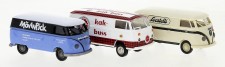 Brekina 90497 3er Set: Der VW T1/2b & T2b in Europa 