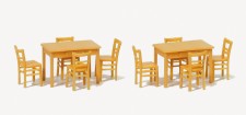 Preiser 17218 2 Tische, 8 Stühle. Materialfarbe 