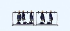 Preiser 17719 Blaue Feuerwehruniformen auf zwei Stände 