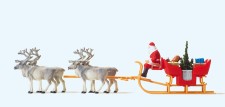 Preiser 30399 Weihnachtsschlitten mit 4 Rentieren