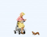 Preiser 44945 Alte Dame mit Rollator + Eichhörnchen