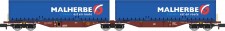 REE Modeles NW-204 Touax Doppelcontainerwagen 6-achs Ep.5/6 