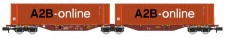REE Modeles NW-231 Touax Doppelcontainerwagen 6-achs Ep.6 