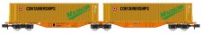 REE Modeles NW-233 Wascosa Doppelcontainerwagen 6-achs Ep.6 