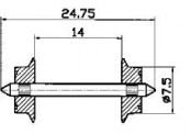 Roco 40184 Wechselstrom-Radsatz 7,5 mm 