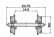 Roco 40199 Gleichstrom NEM-Normradsatz 11x24,75 mm 