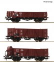 Roco 6600102 DRB 3-tlg. Set: Offene Güterwagen Ep.2 