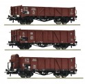 Roco 6600102 DRB 3-tlg. Set: Offene Güterwagen Ep.2
