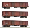 Roco 6680017 DR offene Güterwagen-Set Eas 3-tlg Ep.4 