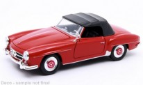 Welly WEL24118HR MB 190 SL Cabrio (geschlossen) rot 