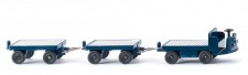 Wiking 116004 Elektrokarren m. 2 Anhänger grünblau 