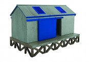 Scenecraft 44-006G Corrugated Goods Shed - Grey and Blue 