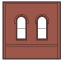 DPM DPM30103 Dock Level Arched Window, 4 St. 