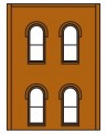 DPM DPM30108 Two-Story Arched Four Window Wall, 4 St. 