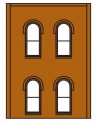 DPM DPM30108 Two-Story Arched Four Window Wall, 4 St. 