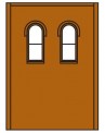 DPM DPM30109 Two-Story Arched Two Window Wall, 4 St. 