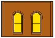DPM DPM30112 Single Story Arched Window Wall, 4 St. 
