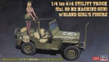 Hasegawa 652283 1/4 ton 4x4 Jeep mit Gun und Figur 
