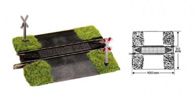 Fleischmann 6197 Bahnübergang unbeschrankt 100 mm 