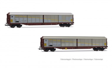 Rivarossi HR6673 FS, 2-tlg. Set Schiebewandwagen der Bau 
