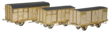 Makette 020 Bausatz gedeckte Güterwagen-Set 3-tlg 