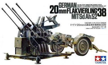 Tamiya 35091 Dt. 20mm Flakvierling 38  SDAH 52        