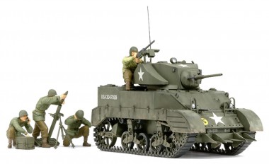 Tamiya 35313 US M5A1 Leichter Panzer mit Mörser (4) 