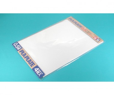 Tamiya 70123 Kunststoff-Platte 0,5mm (4) weiß 257x364 