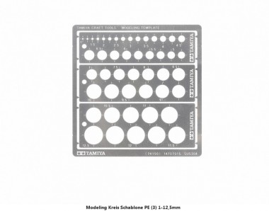 Tamiya 74150 Modeling Kreis Schablone PE (3) 1-12,5mm 