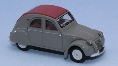 SAI 6002 Citroën 2CV grau / Rolldach granatrot 