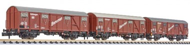 Liliput 260144 DB Gedeckter Güterwagen-Set 3-tlg Ep.4 