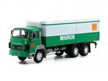SwissLine 85.002389 Saurer D250B F6×2 Kühlkoffer-LKW Migros 