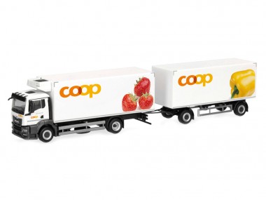SwissLine 85.005124 MAN TGS Kühlkoffer-LKW COOP mit Anhänger 