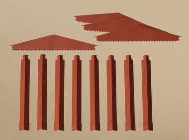 Auhagen 80400 Giebel und Ecksäulen rot 