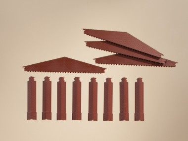 Auhagen 80406 Giebel und Ecksäulen kurz rot 