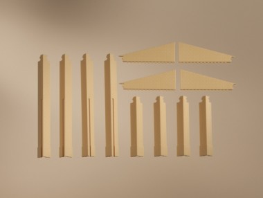 Auhagen 80409 Ecksäulen Anbau gelb 