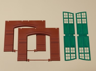 Auhagen 80505 Wände 2326A rot, Tore I grün 
