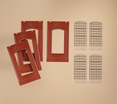 Auhagen 80509 Wände 2342N rot mit Industriefenster E 