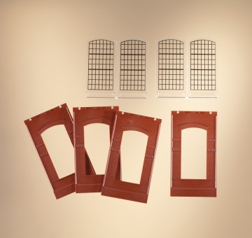 Auhagen 80510 Wände 2342J rot mit Industriefenster E 