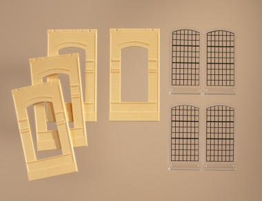 Auhagen 80610 Wände 2342J gelb mit Industriefenster E 