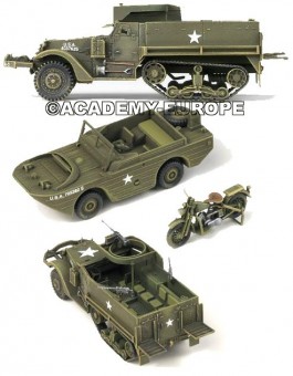 Academy 13408 M3 US Half Truck & 1/4ton Amphibian V. 