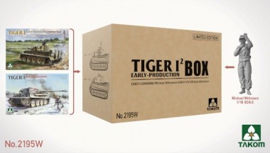 Takom 2195W TIGER I² early production Box & 1:16 Wit 