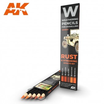 Modellbau AK-10041 Watercolor Pencils Set Rust & Streaking 