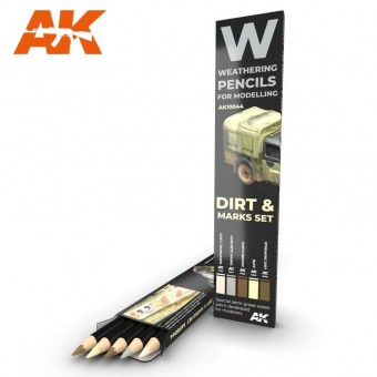 Modellbau AK-10044 Watercolor Pencils Set Splashes Dirt 